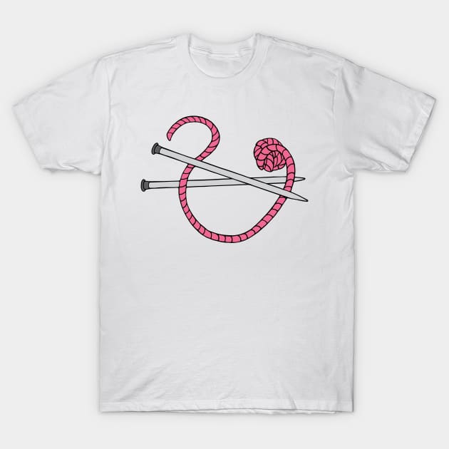 Knitting and Needles Illustration T-Shirt by murialbezanson